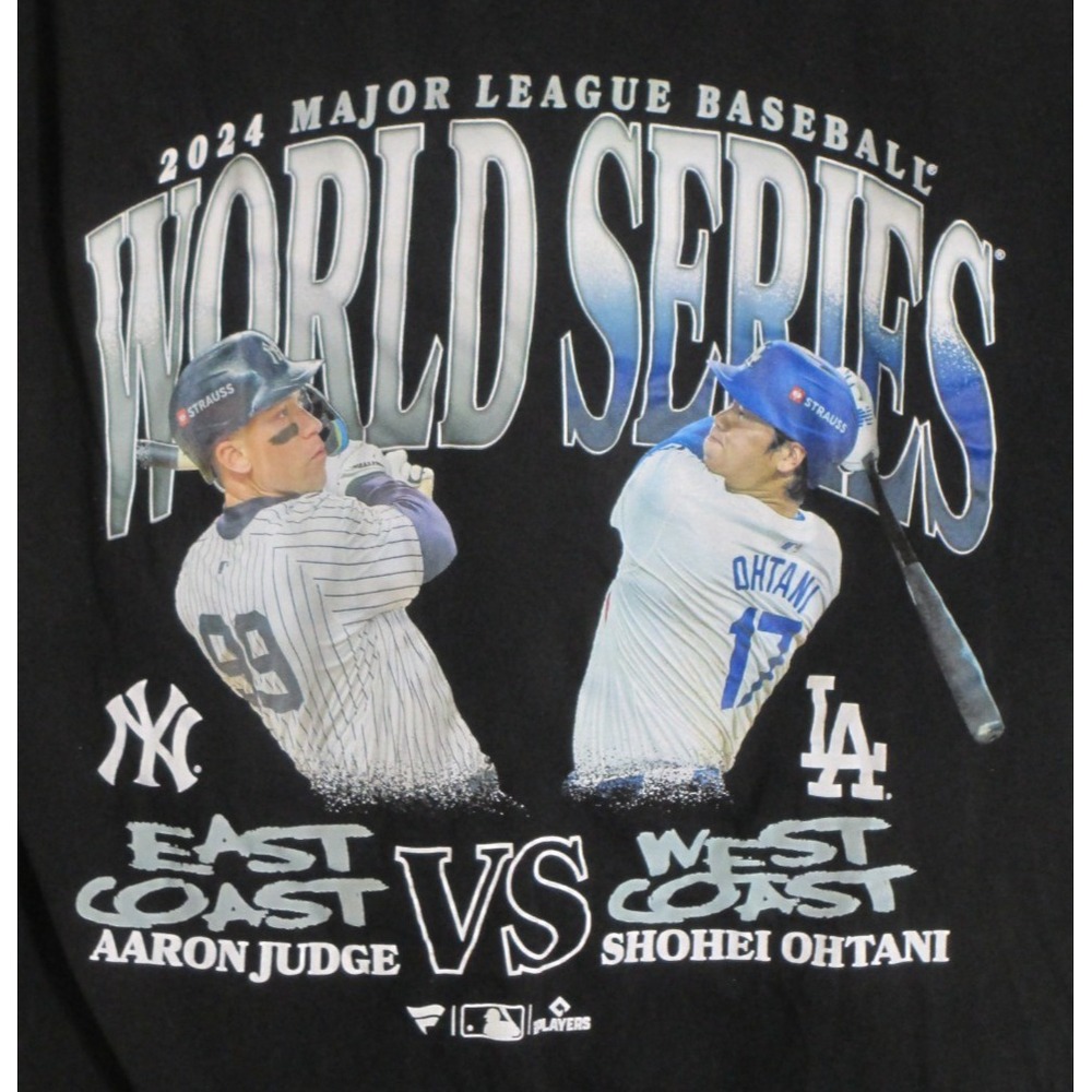 MLB World Series Yankees vs Dodgers Fanatics 2024 Judge Ohtani Black Tee L